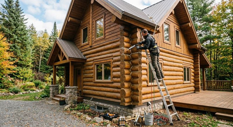 Log Home Weatherproofing in Alpharetta, GA